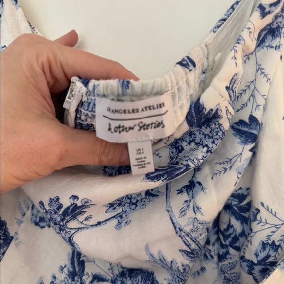 & Other Stories voluminous strapless linen midi dress with belt size 4 - Picture 8 of 9